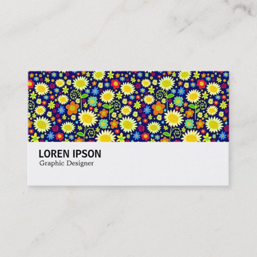 Hi-Phi - 0116 - Frühlingsblumen - Tiefe Marine Visitenkarte (Vorderseite)