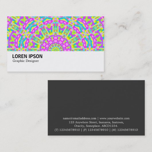 Hi-Phi - 0120 - Farbiges Kaleidoskop Visitenkarte (Vorne/Hinten)