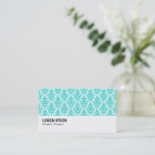 Hi-Phi - 0219 - Aqua Damask Visitenkarte (Stehend Vorderseite)