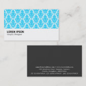 Hi-Phi - 0226 Sky Blue Damask Visitenkarte (Vorne/Hinten)