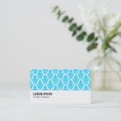 Hi-Phi - 0226 Sky Blue Damask Visitenkarte (Stehend Vorderseite)