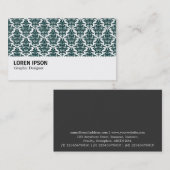 Hi-Phi - 0228 Dunkelgrüner Damast Visitenkarte (Vorne/Hinten)