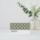 Hi-Phi - 0233 Dunkler Olive Damask Visitenkarte (Stehend Vorderseite)