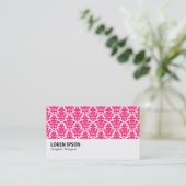 Hi-Phi - 0241 Neon Red Damask Visitenkarte (Stehend Vorderseite)