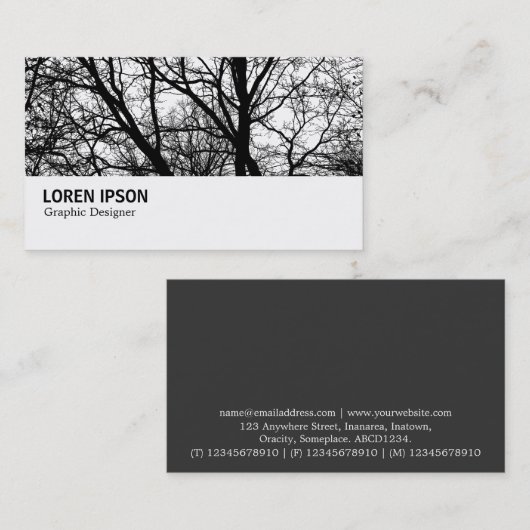 Hi-Phi - 0281 - Silhouetted Branches HC Visitenkarte (Vorne/Hinten)