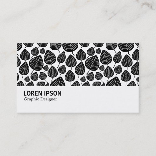 Hi-Phi - 0377 - Blätter - Schwarz auf Weiß Visitenkarte (Vorderseite)