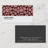Hi-Phi - 0386 - Blätter - Weich rosa auf schwarz Visitenkarte (Vorne/Hinten)
