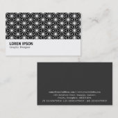 Hi-Phi - Asanoha-Muster - Weiß auf Schwarz Visitenkarte (Vorne/Hinten)