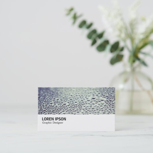 Hi-Phi - Wassertropfen auf Glas Visitenkarte (Stehend Vorderseite)