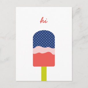 Hi Popsicle in Blue Coral Fun Personalisiertes Skr Postkarte