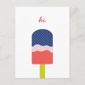 Hi Popsicle in Blue Coral Fun Personalisiertes Skr Postkarte (Vorderseite)