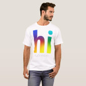 Hi Rainbow Gay LGBT Que Trendname Personalisiert T-Shirt (Vorne ganz)