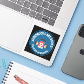 Hi Res Audiobook Lover Laptop Sticker Square (Laptop mit iPhone)