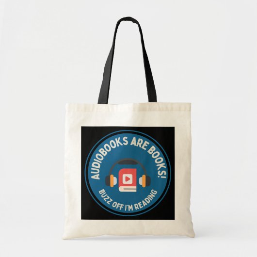 Hi Res Audiobook Lover Tote Bag Dark Tragetasche (Vorne)