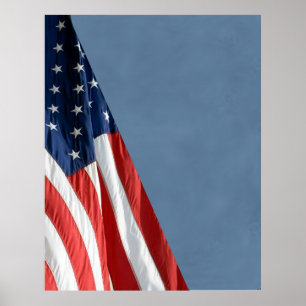 Hi Res COMPACT FOTO BACKDROP - US Flag on Slate Poster