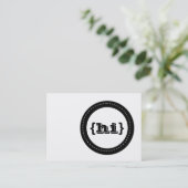 Hi Retro Circles Chubby Business Cards Visitenkarte (Stehend Vorderseite)