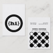 Hi Retro Circles Vertikal Chubby Business Cards Visitenkarte (Vorne/Hinten)
