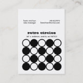 Hi Retro Circles Vertikal Chubby Business Cards Visitenkarte (Rückseite)