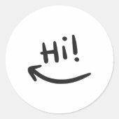 Hi smiling runder aufkleber (Vorderseite)