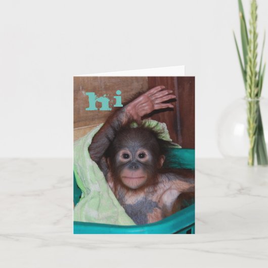 Hi Sweet Baby Orangutan Karte (Vorderseite)