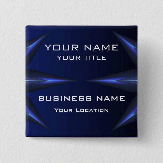 Hi Tec Futuristic Business Name Tag Button (Vorderseite)