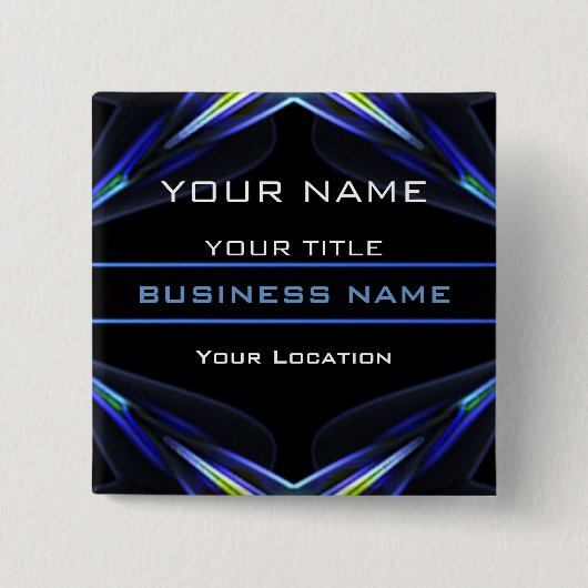 Hi Tec Futuristic Business Name Tag Button (Vorderseite)