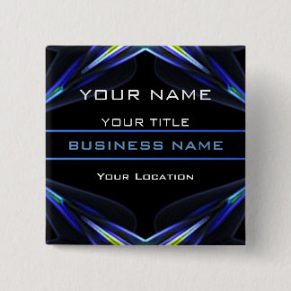 Hi Tec Futuristic Business Name Tag Button
