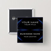 Hi Tec Futuristic Business Name Tag Button (Vorne & Hinten)