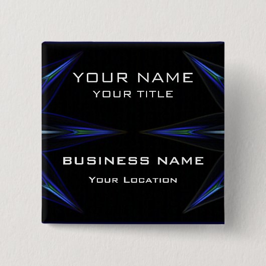 Hi Tec Futuristic Business Name Tag Button (Vorderseite)
