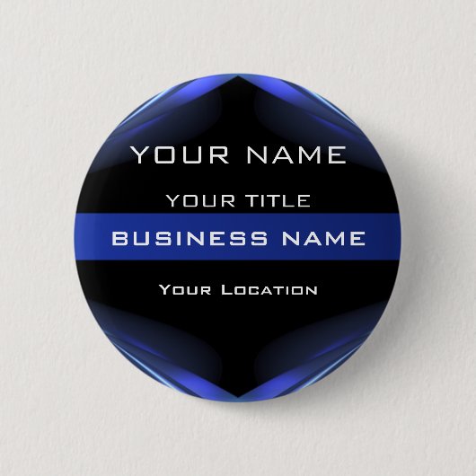 Hi Tec Futuristic Business Name Tag Button (Vorderseite)
