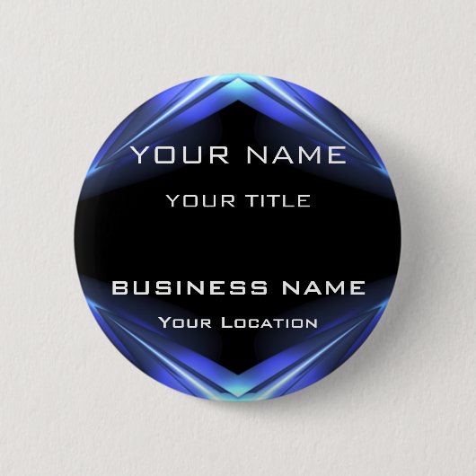 Hi Tec Futuristic Business Name Tag Button (Vorderseite)