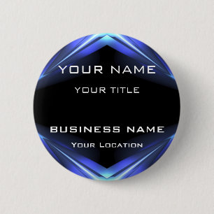 Hi Tec Futuristic Business Name Tag Button