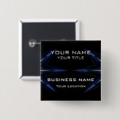 Hi Tec Futuristic Business Name Tag Button (Vorne & Hinten)