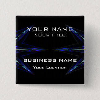 Hi Tec Futuristic Business Name Tag Button