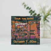 Hi-Tech E-Geek Hochzeit speichern Sie das Datum Save The Date (Stehend Vorderseite)