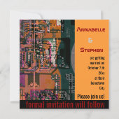 Hi-Tech E-Geek Hochzeit speichern Sie das Datum Save The Date (Rückseite)