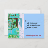 Hi-Tech geek wedding RSVP Karte (Rückseite)