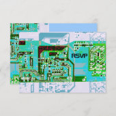 Hi-Tech geek wedding RSVP Karte (Vorne/Hinten)