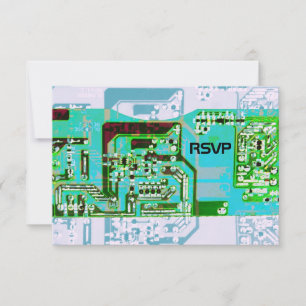 Hi-Tech geek wedding RSVP Karte