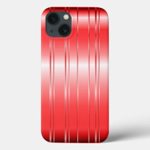 Hi Tech Metallic Red Stripes Design iPhone 13 Hülle