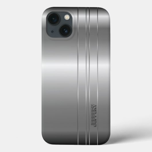 Hi Tech Metallic Silver Stripes 2 Design Case Mate (Rückseite)