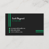 Hi-Tech-Minze, grüne, sportliche Visitenkarte (Rückseite)