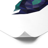 Hi-Tech-Schmetterling, geometrisch blau-grünes Low Poster (Ecke)