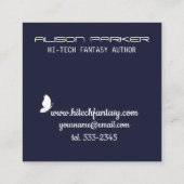 Hi-Tech-Schmetterlingsautoren Fantasy-Autor Quadratische Visitenkarte (Rückseite)