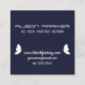 Hi-Tech-Schmetterlingsautoren Fantasy-Autor Quadratische Visitenkarte (Rückseite)