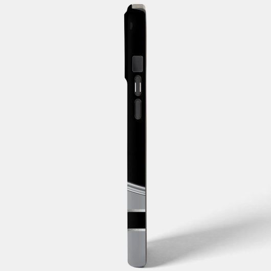 Hi Tech Silver Metallic Monogram Design Case-Mate iPhone Hülle (Rückseite / Links)