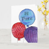 Hi There Balloons card Karte (Gelbe Blume)