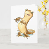 "Hi there! What's newt?" Perky newt card Karte (Gelbe Blume)