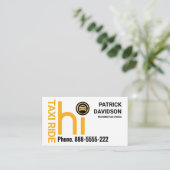 HI Yellow Taxi Cab Driver Visitenkarte (Stehend Vorderseite)