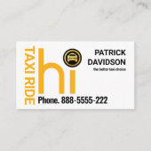 HI Yellow Taxi Cab Driver Visitenkarte (Vorderseite)